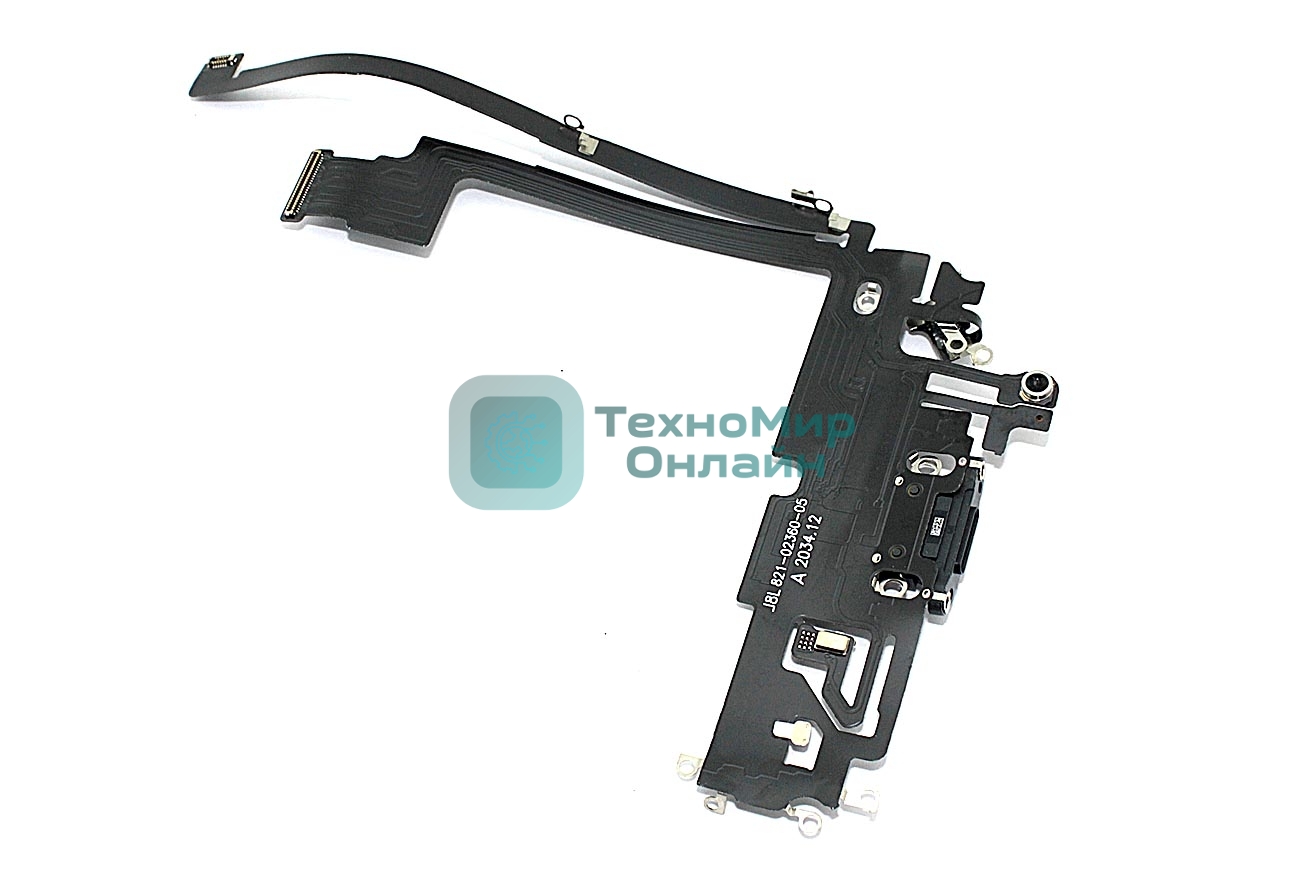 Шлейф с разъемом зарядки и микрофоном для Apple iPhone 12 Pro Max, синий