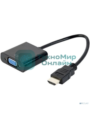Адаптер Filum HDMI - VGA, 0.15 м., разъемы: HDMI A male-VGA female-mini jack female, пакет. (FL-A-HM-VGAF-mjack-0.15M)