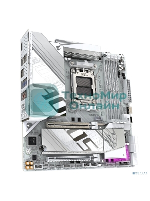 Материнская плата Gigabyte B850M AORUS ELITE WIFI6E ICE, AM5, AMD B850, 4xDDR5, 4xSATA, 2xM.2, 1xPCIe 5.0 x16, 1xPCIe 3.0 x4, 1xDP, 1xHDMI, 1x2.5Gb LAN, Wi-Fi 6E, Bluetooth 5.3, 2xUSB-A 10Gbps (Gen2), 5xUSB-A 5Gbps, 4xUSB-A 2.0, 1xUSB-C 10Gbps (Gen2), 2x3.5 мм, 7.1, mATX