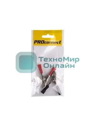 Зажим крокодил Rexant, длина 50 мм, ток 10A, 2 шт., пакет БОПП