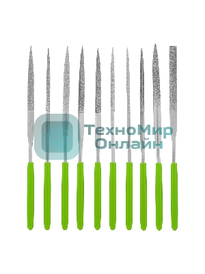 Набор надфилей алмазных Сибртех, 140х50х3, 10 шт.