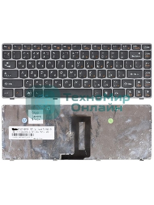 Клавиатура для ноутбука Lenovo IdeaPad Z450 Z460 Z460A Z460G черная с серой рамкой