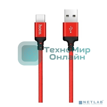 Кабель HOCO X14 красный/черный HC-62875, USB - USB Type-C, 1m, 2A, Нейлон