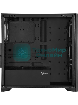 Корпус Formula V Line TimberLine T0 Black, ATX, wood+plastic front, TYPE-C*1, USB3.0*2, FRONT 3x120мм FRGB, REAR 1x120мм FRGB
