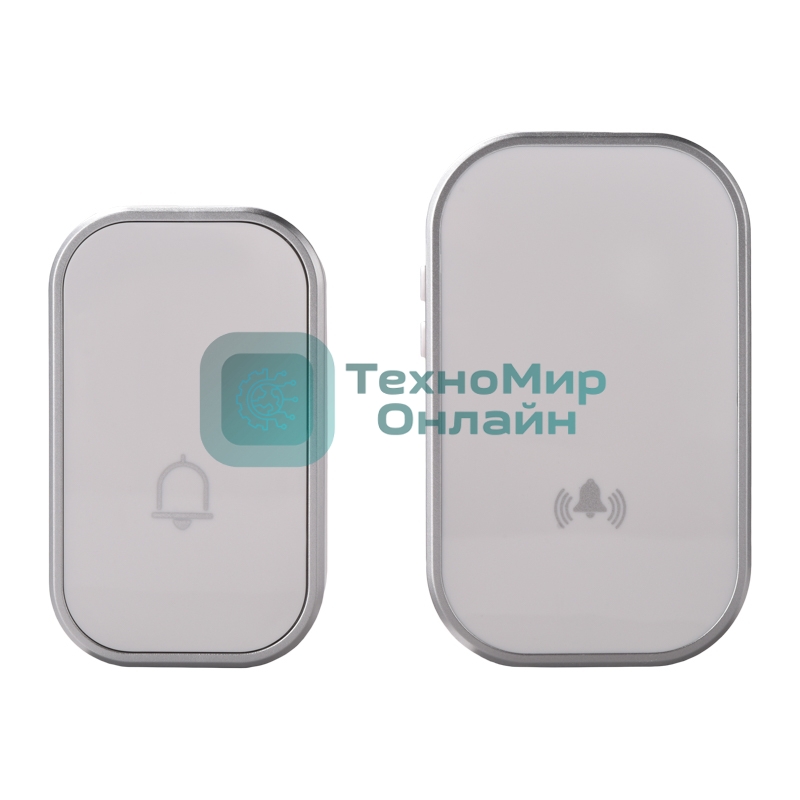 Беспроводной дверной звонок кинетический NoBattCall 38 мелодий 150м IP68 белый REXANT