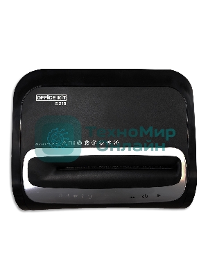 Шредер Office Kit S218 (1,9x13) черный (секр.P-5)/фрагменты/22лист./30лтр./скрепки/скобы/пл.карты/CD