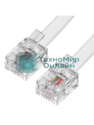 Телефонный шнур Greenconnect удлинитель для аппарата 10.0m GCR-TP6P4C-10.0m, 6P4C (джек 6p4c - jack 6p4c) белый Greenconnect Телефонный шнур удлинитель для аппарата 10.0m GCR-TP6P4C-10.0m, 6P4C (джек 6p4c - jack 6p4c) белый