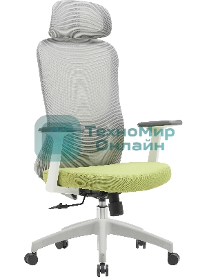 Кресло Cactus CS-GMC515-GYGN серый, сетка, подголовник