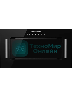 Встраиваемая вытяжка Kuppersberg, 52 см, мощность рециркуляции 650 м3/ч, мощность отвода 1300 м3/ч, сенсорное управление, таймер, турборежим, угольный фильтр KF-ES (доп. Опция), уровень шума 46 дБ, черный