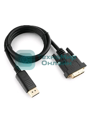 Кабель DisplayPort-DVI Gembird/Cablexpert 1м, 20M/19M, черный, экран, пакет