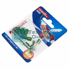 Наконечник штыревой втулочный Rexant изолированный, F-12 мм, 6 мм², НШВи 6.0-12/Е 6,0-12/E6012, зеленый, в упак. 10 шт.