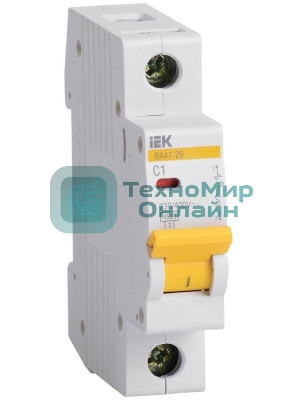 Выключатель автоматический IEK MVA20-1-001-C ВА47-29 1Р1А 4,5кА х-ка С IEK