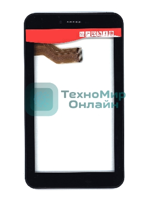 Сенсорное стекло (тачскрин) для Irbis TX18 TX55, черное с рамкой