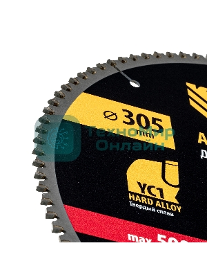 Пильный диск по алюминию Denzel ф305 х 30 мм, 100 зубьев 733807