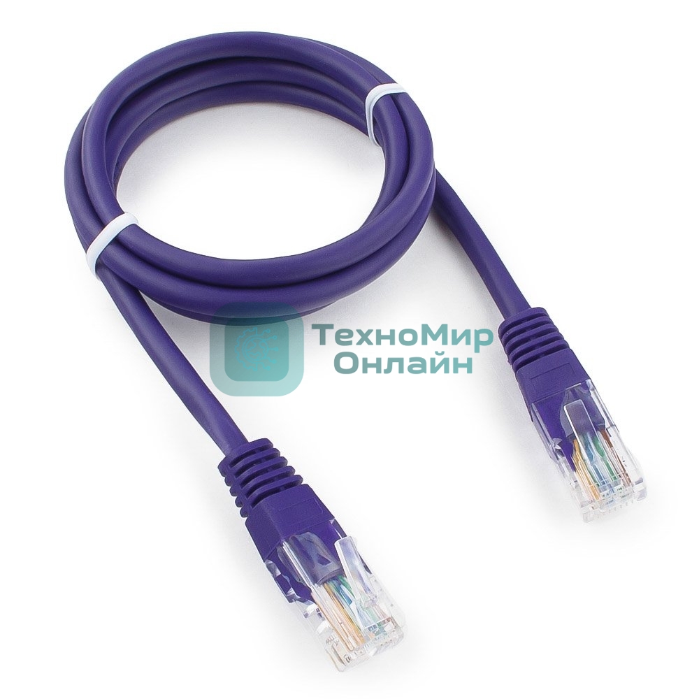 Патч-корд UTP Cablexpert cat.5e, 1м, литой, многожильный, фиолетовый
