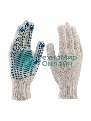 Перчатки трикотажные Сибртех, с ПВХ точкой, 7 класс