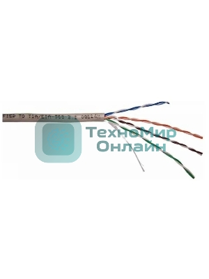 Кабель TWT UTP, серии XS, 4 пары, Кат.5e, PVC, серый, 100 метров
