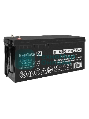 Аккумуляторная батарея ExeGate DT 12200 (12V 200Ah, под болт М8)