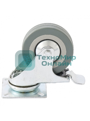 Колесо поворотное Сибртех с тормозом d-100 мм, крепление  платформенное