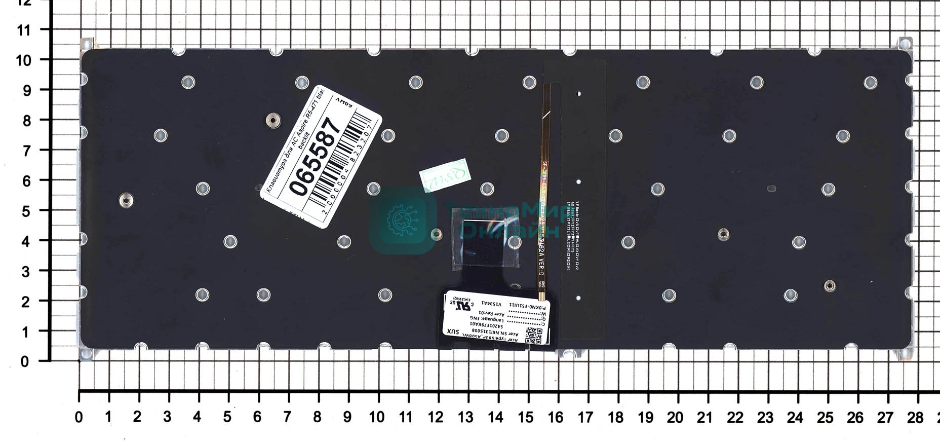 Клавиатура для ноутбука Acer Aspire R14 R5-471 черная с подсветкой