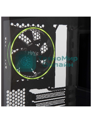 Компьютерный корпус Hiper PB81 черный без БП ATX 3x120мм 2xUSB2.0 2xUSB3.0 audio bott PSU