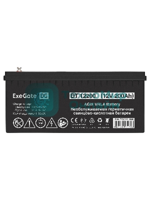 Аккумуляторная батарея ExeGate DT 12200 (12V 200Ah, под болт М8)