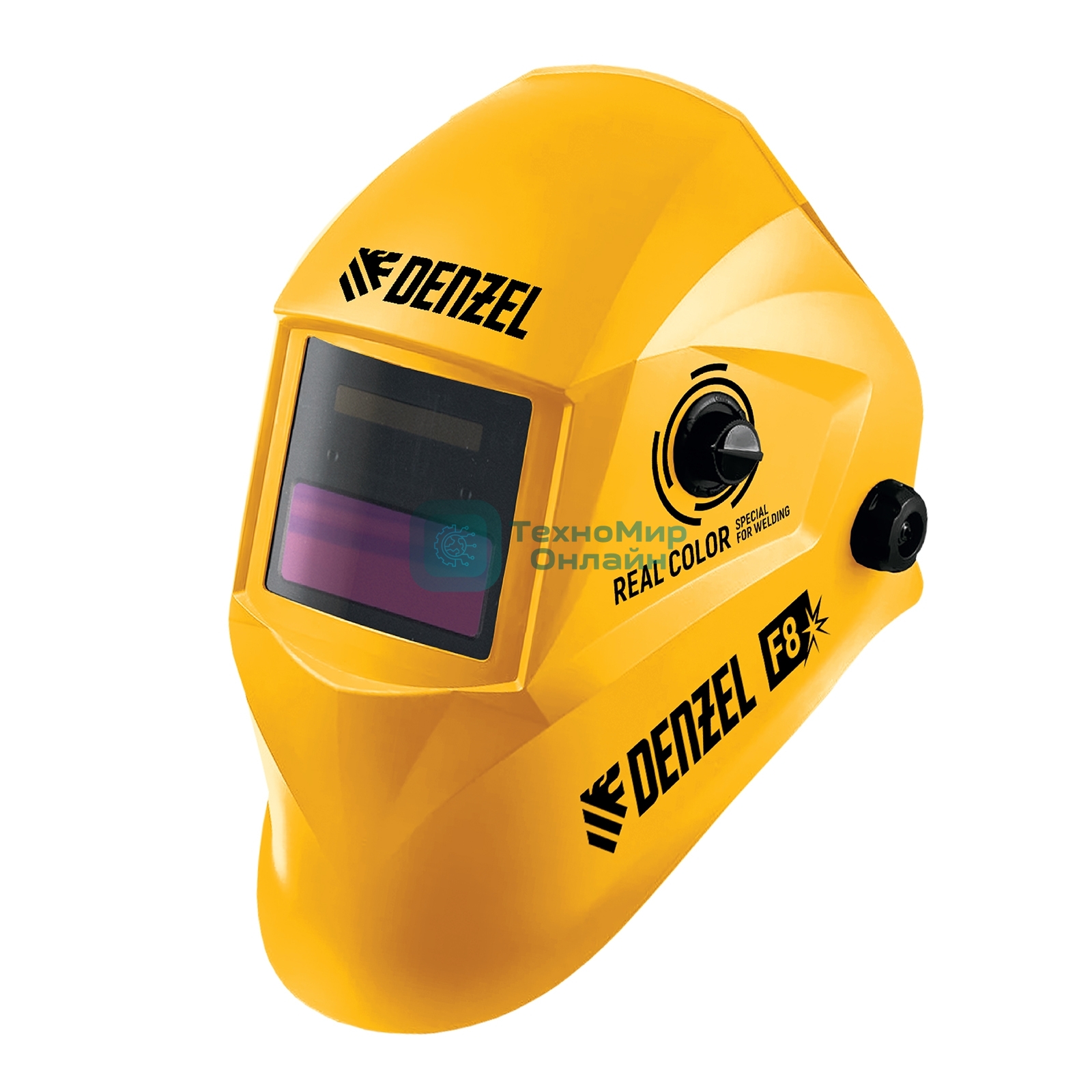 Щиток защитный лицевой (маска сварщика) Denzel F8, см. окно 100х50, Real Color, DIN 4-8/9-13