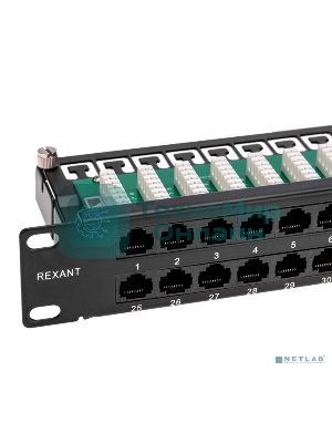 Панель коммутационная Rexant высокой плотности с кабельными органайзерами 19