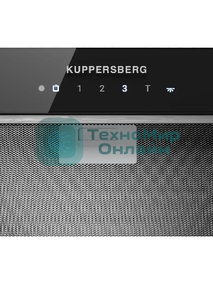 Встраиваемая вытяжка Kuppersberg, 52 см, мощность рециркуляции 650 м3/ч, мощность отвода 1300 м3/ч, сенсорное управление, таймер, турборежим, угольный фильтр KF-ES (доп. Опция), уровень шума 46 дБ, черный