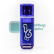 Флешка USB Smartbuy Glossy series Dark Blue (SB16GbGS-DB), 16Gb, USB 3.0, R/W 75/30, синий
