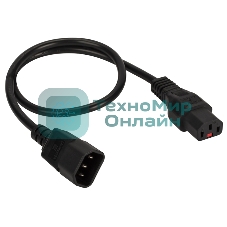 Шнур питания Lanmaster с блокировкой C13-C14, 3х0.75, 220В, 10А, черный, 3 метра