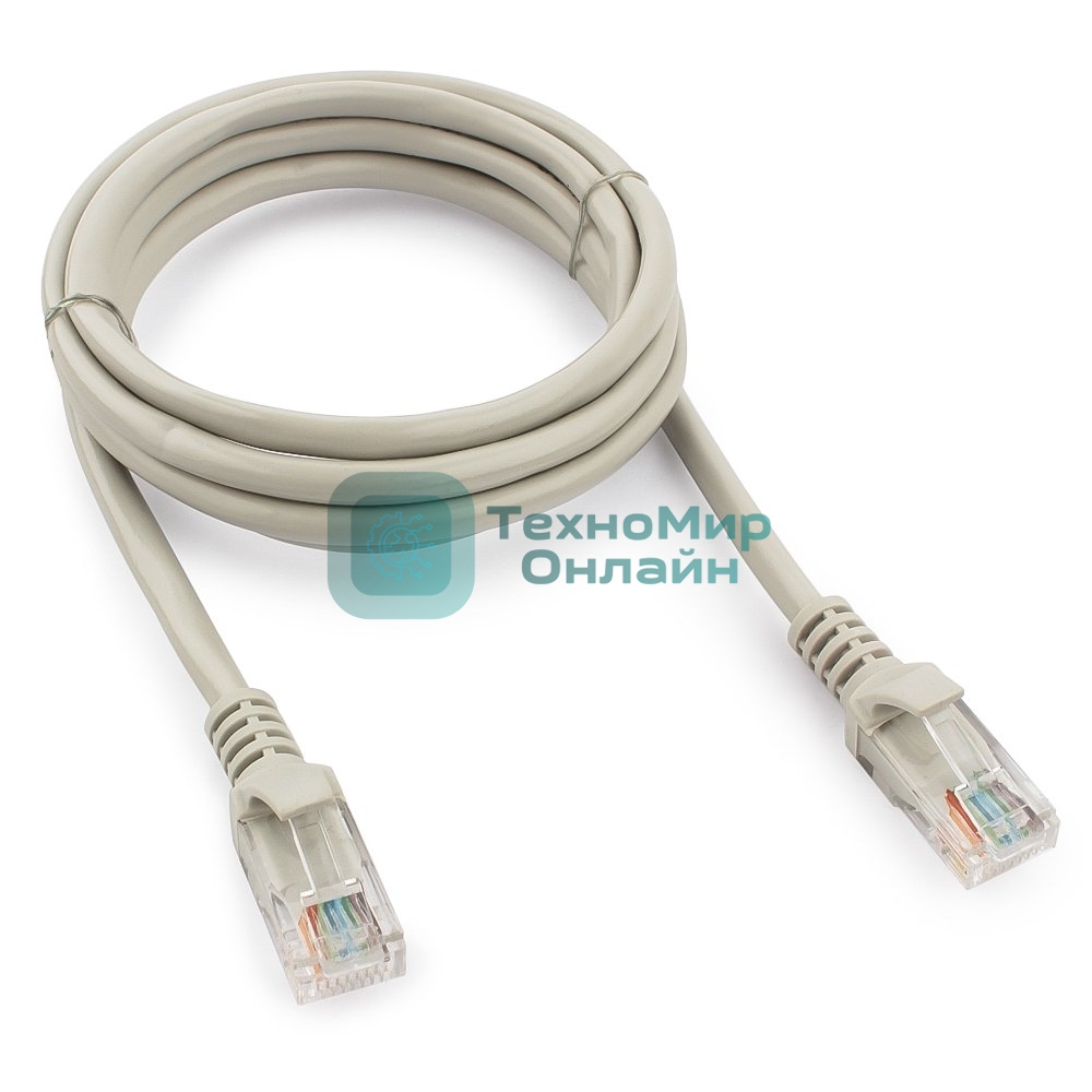 Патч-корд UTP Cablexpert cat.5e, 1.5м, литой, многожильный, серый