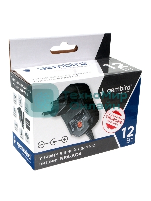 Сетевой адаптер питания Gembird NPA-AC4, 12Вт 8 штекеров