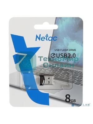 Флешка USB Netac UM81 (NT03UM81N-008G-20BK), 8Gb, USB 2.0, R/W 30/10, черный/красный