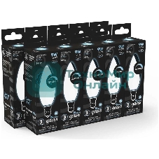 Лампа светодиодная Gauss Filament 103201209-D 9Вт цок.: E14 свеча 220B св. свеч. белый нейт. (упак.: 10 шт)