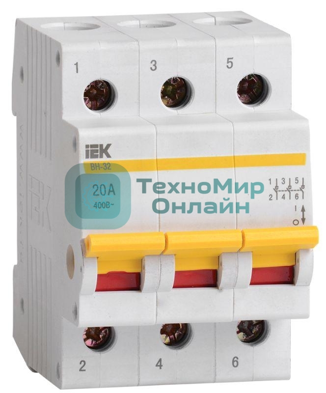 Выключатель нагрузки (мини-рубильник) IEK MNV10-3-020 ВН-32 3Р 20А