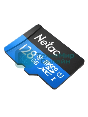 Флеш карта MicroSDXC 128Gb Netac Class 10 UHS-I U1 P500 Standart + адаптер NT02P500STN-128G-R