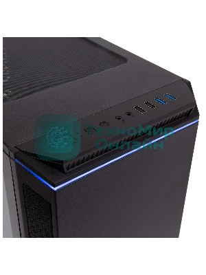 Компьютерный корпус Hiper PB81 черный без БП ATX 3x120мм 2xUSB2.0 2xUSB3.0 audio bott PSU