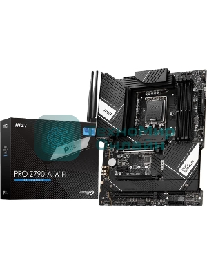 Материнская плата MSI PRO Z790-A WIFI, LGA1700, Intel Z790, 4xDDR5, 6xSATA, 4xM.2, 1xPCIe 5.0 x16, 1xPCIe 4.0 x4, 1xPCIe 3.0 x1, 1xDP, 1xHDMI, 1x2.5Gb LAN, Wi-Fi 6E, Bluetooth 5.3, 1xUSB-C 20Gbps, 3xUSB-A 10Gbps, 2xUSB-A 5Gbps, 2xUSB-A 2.0, 5x3.5 мм, 7.1, ATX