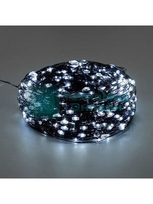 Гирлянда Роса с контроллером 50м, 500LED, IP20, 230В, зеленый провод, белое свечение 