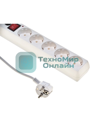 Сетевой фильтр Buro Сетевой фильтр, 5 розеток, 3 метра, белый