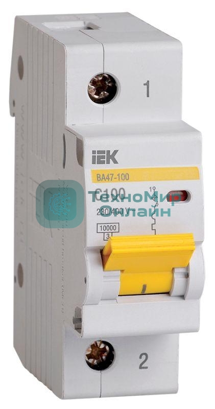 Выключатель автоматический модульный 1п C 100А 10кА ВА47-100 IEK MVA40-1-100-C