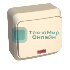 Выключатель 1-кл. ОП Этюд 10А IP20 с индик. крем. SchE BA10-005K
