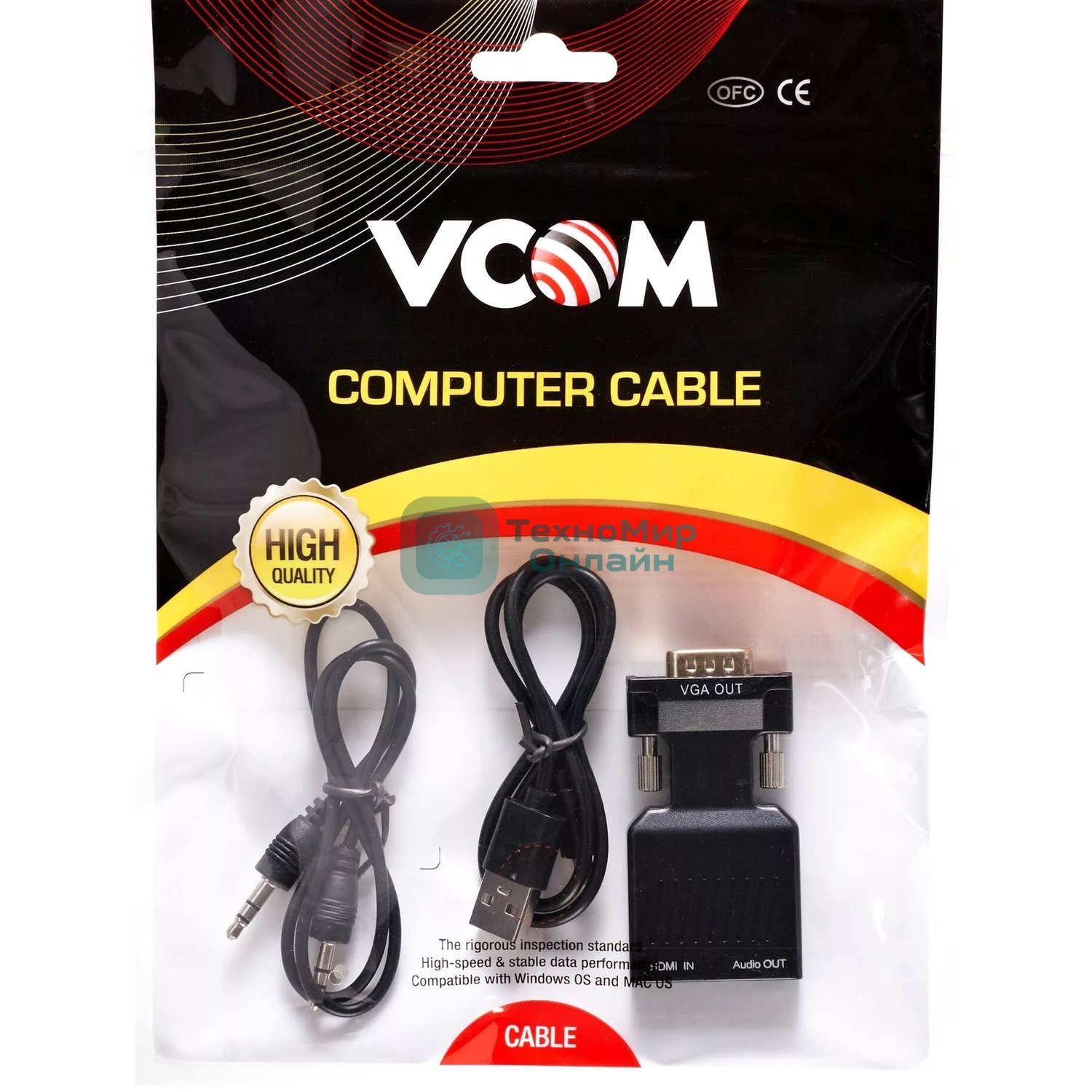 Переходник HDMI(F) --> VGA(M)+audio, AOpen CA336A 1080x60Hz