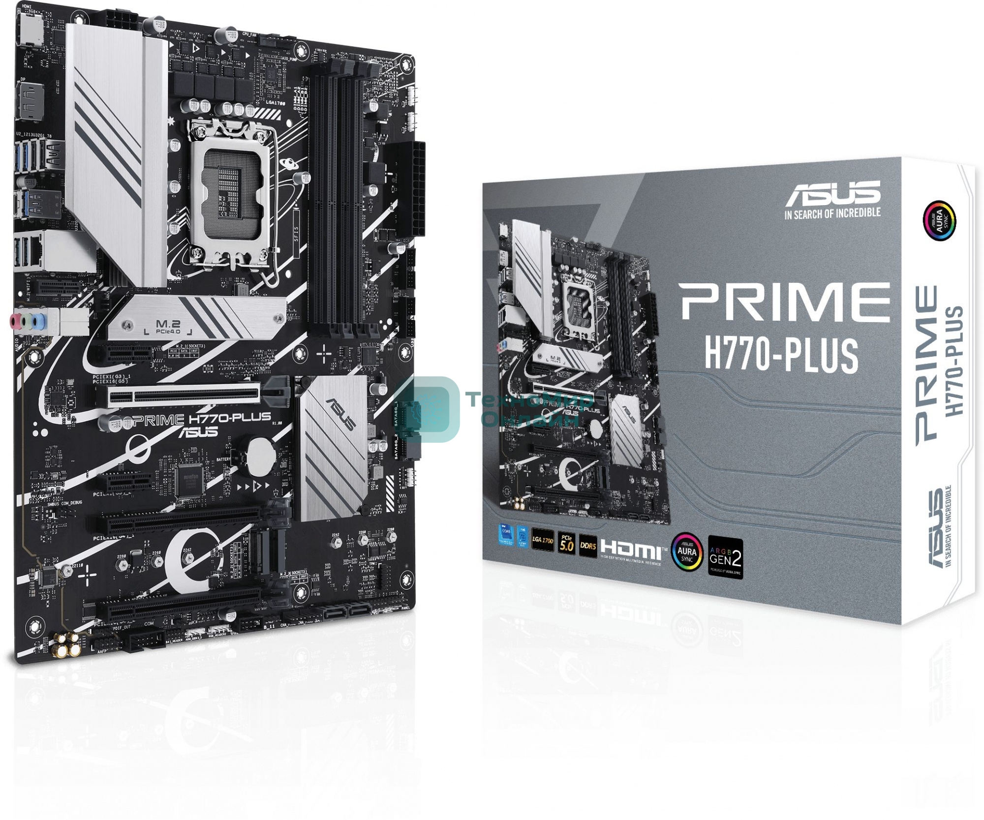 Материнская плата ASUS PRIME H770-PLUS, LGA 1700, Intel H770, 4xDDR5, 4xSATA, 3xM.2 PCIe 4.0 x4, 1xPCIe 5.0 x16, 2xPCIe 4.0 x4, 1xHDMI, 1xDP, 1xUSB-C 3.2 Gen 2, 2xUSB 3.2 Gen 2, 3xUSB 3.2 Gen 1, 1x 2.5Gb LAN, 3x3.5 мм, 7.1, ATX
