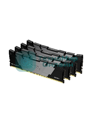 Оперативная память Kingston Fury Renegade, DDR4, 128GB (4x32GB), 3200MHz, CL16, DIMM, радиатор, черный
