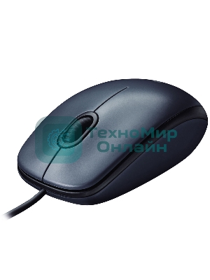 Мышь проводная Logitech M100/100R DARK/GREY (темно-серая/черная), 1000 dpi, USB, кнопки - 3