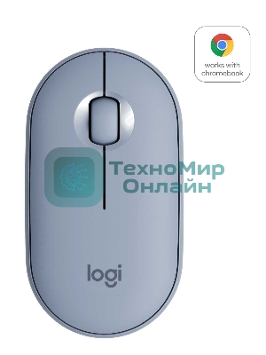 Мышь беспроводная Logitech Pebble M350 серый, 1000 dpi, радиоканал, Bluetooth, USB, кнопки - 3