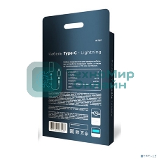 Кабель Rexant Type-C – Lightning для Apple, 3А, 1м, в черной нейлоновой оплетке, со световой индикацией