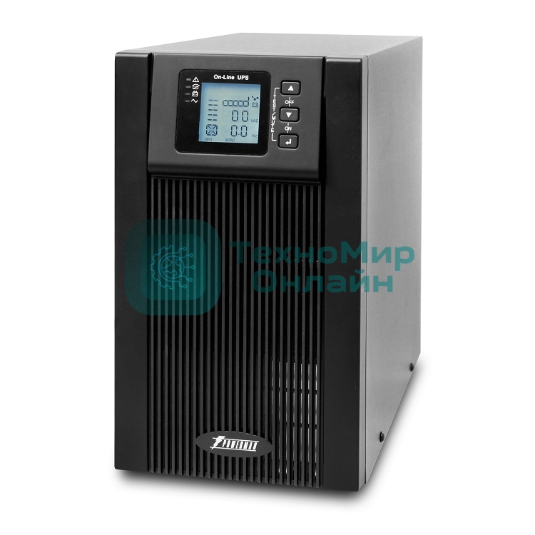 Источник бесперебойного питания PowerMan Online 2000VA черный (Online-Double conversion/LCD Display/USB/Software/RJ11/45,RS-232)
